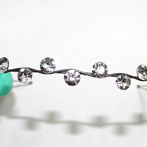 Clear Rhinestone Silvertone Hair Head Piece Band Decoration Trim Wedding Pageant - Picture 6 of 12